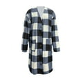 thumbnail image 4 of Women Casual Shirts Pocketed Fall Clothes Open Front Long Plaid Shirt Cardigan Boyfriend Tartan Trench Coats Fashion 2022, 4 of 5