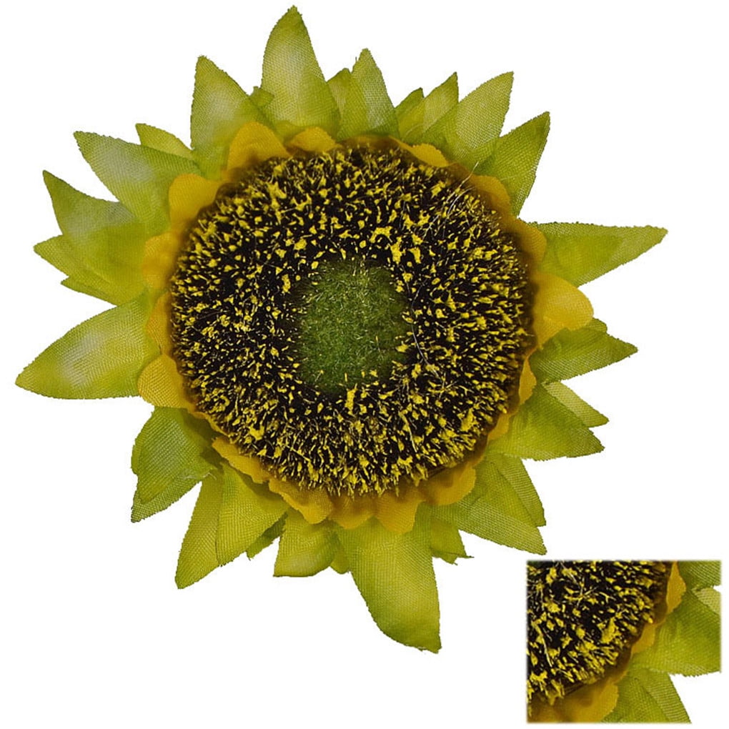 6x Flat Back Paper Sunflower Heads Craft Card Making Artificial Flowers 
