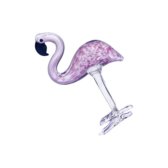 Decorative Glass Flamingos Figurine Sculpture Ornament for Sophisticated Home Office Tabletop Display or Gifting