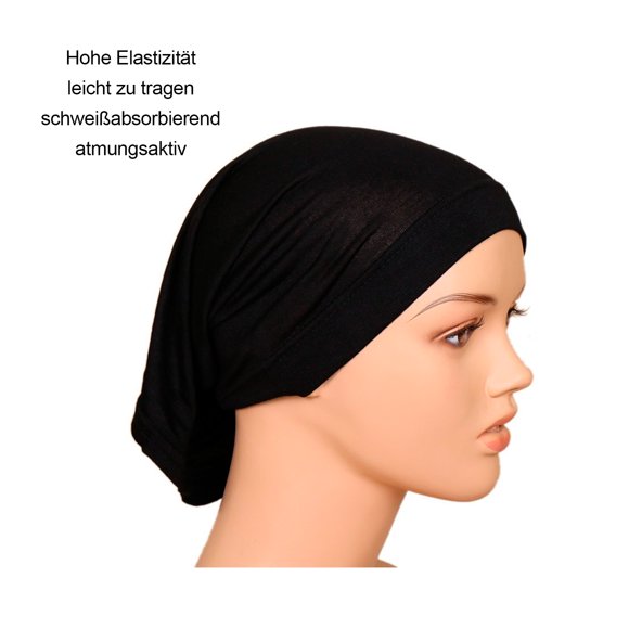 2 Pieces Women Headscarf Elastic Sweat Absorbent Cotton Muslim scarf white Underscarf Hijab Tube Cap braveheart