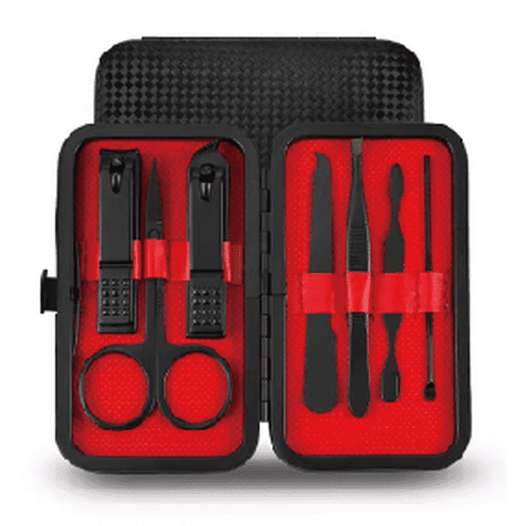 TrewTrek Manicure tools,Manicure Set Nail Clippers Kit Professional Nail Care Tools with Leather Travel Case Black