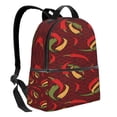 thumbnail image 2 of Lsque Hot Chili Pattern Backpack – School Travel Canvas Daypack with Ergonomic Padded Straps, Multiple Compartments & Leather Handle, 2 of 5