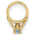 thumbnail image 5 of Auriga Fine Jewelry 14K Yellow Gold Ring with Light Blue Cubic Zirconia Charm Pendant for Women (W- 6.6mm), 5 of 6