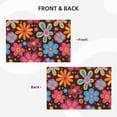 thumbnail image 4 of Linen Placemat With 18×12in Double Stitching Is Effectively Insulated And Foldable For Family Hotel Picnic Trips Groovy Flowers (6) Six Piece, 4 of 8