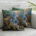 thumbnail image 3 of Chilfamy   Tiger Throw Pillow Cover Tropical Banyan Tree Pure Limestone Waterfalls Paradise Forest Cozy Square Cushion Case for Men Women Boys Girls Room Home Decor White, 3 of 5