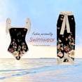 thumbnail image 4 of Traje De Baño Damas 2 piezas de traje de playa para mujer con cordones y vestido para deportes acuáticos (flor negra XL) Sywqhk Para Estrenar, 4 of 7