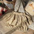 thumbnail image 3 of Hotiary Toddler Baby Girls Layer Shirred Skort Kids High Elastic Waisted Tiered Smocked Ruffle Mini Skirt with Shorts Underneath for 2-7 Years, 3 of 8
