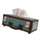 thumbnail image 5 of Caja de pañuelos con forma de radio, organizador de pañuelos decorativo, adorno de pañuelos Azul, 5 of 9