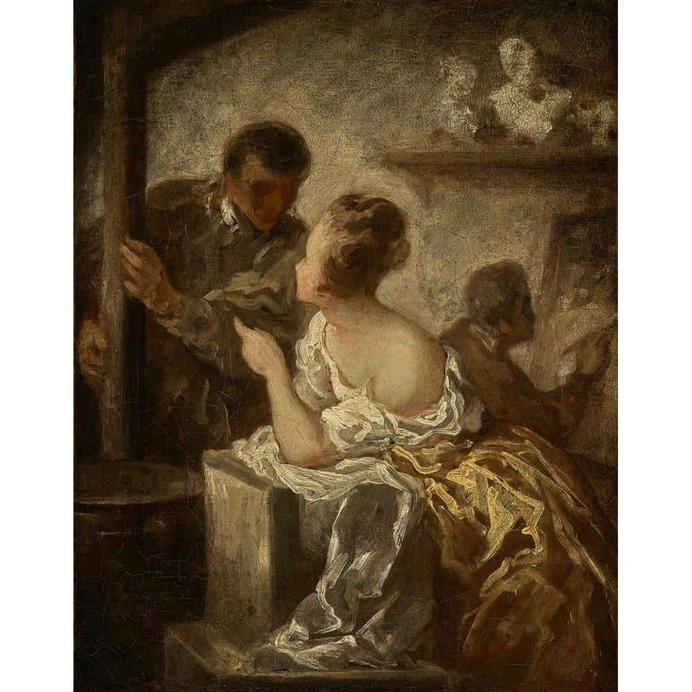 Honoré Daumier 12x14 Black Modern Framed Museum Art Print Titled - The Studio (1870)