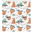 thumbnail image 3 of Ambesonne Sloth Shower Curtain, Sloths on Branches, 69"Wx75"L, Pale Blue Orange Black, 3 of 3