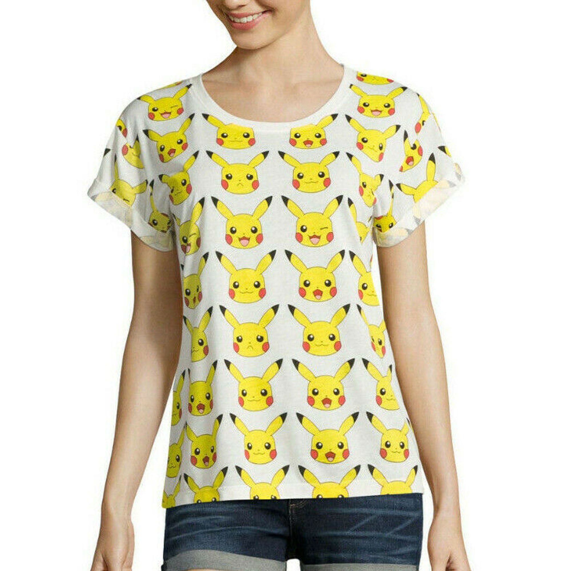 Pokemon Pikachu All-Over Print Junior Women's Shirt T-Shirt