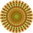 thumbnail image 1 of Ahgly Company Indoor Round Patterned Chrome Gold Yellow Area Rugs, 7' Round, 1 of 6