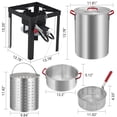 thumbnail image 7 of 50,000 BTU Outdoor Propane Turkey Deep Fryer Set – 30QT Aluminum Fryer, 10QT Kit, Igniter, Seafood Boiler, Thermometer, Injector, Baskets, Controller, Black + Aluminum, Heat Control, 7 of 7