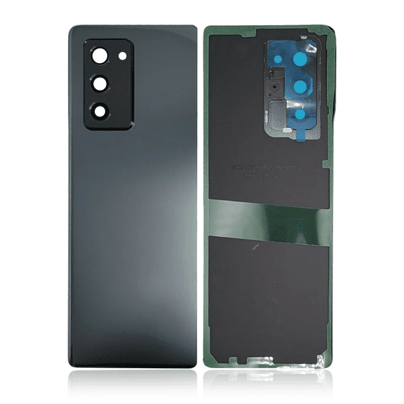 Replacement Back Cover Glass With Camera Lens Compatible For Samsung Galaxy Z Fold 2 5G (F916) (Mystic Black) (Premium)