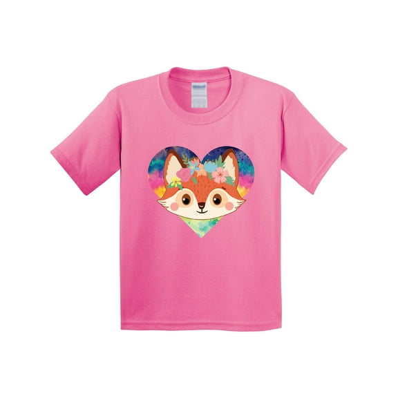 Inktastic Fox Lover Heart Cute for Girls Youth T-Shirt