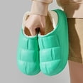thumbnail image 2 of Waterproof Cotton Slippers for Women Men Winter Outdoor Indoor Home Plush Warm Thick Sole Anti slip Cotton Shoes for Couple, 2 of 5
