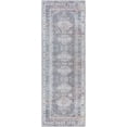 thumbnail image 3 of Hauteloom Eadestown Machine Washable Kitchen Runner Rug - Waterproof - Pet & Child Friendly - Stain & Water Resistant - Vintage Distressed - Oriental Medallion - Gray, Off Purple - 2'7" x 10', 3 of 12