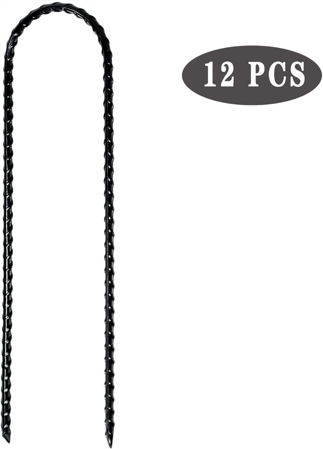 Trampolines Wind Stakes Heavy Duty U Shape Galvanized Steel Ground Anchors with Sharp End for Camping Tent, Garden Staples, Trampoline Pins