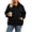 Black, variant on Hueook Oversized Hoodie for Women Hooded Long Sleeve Zip Up Casual Oversized Sweatshirt Coat Gray 4X