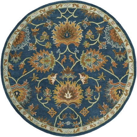 DYPDM Heritage Collection 6  Round Navy HG654A Handmade Traditional Oriental Premium Wool Area Rug 100% Wool The handmade  hand-tufted construction adds durability to this rug  ensuring it will be a favorite for many years Each rug is handmade with premium  hand-spun wool This traditional rug will give your room an elegant accent This rug measures 6  in diameter For over 100 years  Safavieh has been a trusted brand for uncompromised quality and unmatched style