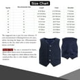 thumbnail image 6 of iiniim Boys Formal Suit Vest Classic Fit V-Neck Single Breasted Dress Waistcoat for Kids Navy Blue 16, 6 of 7