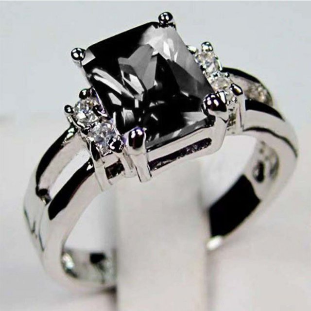 1pc Purple Black Zircon Cutout Fashion Ring On Both Sides For Men