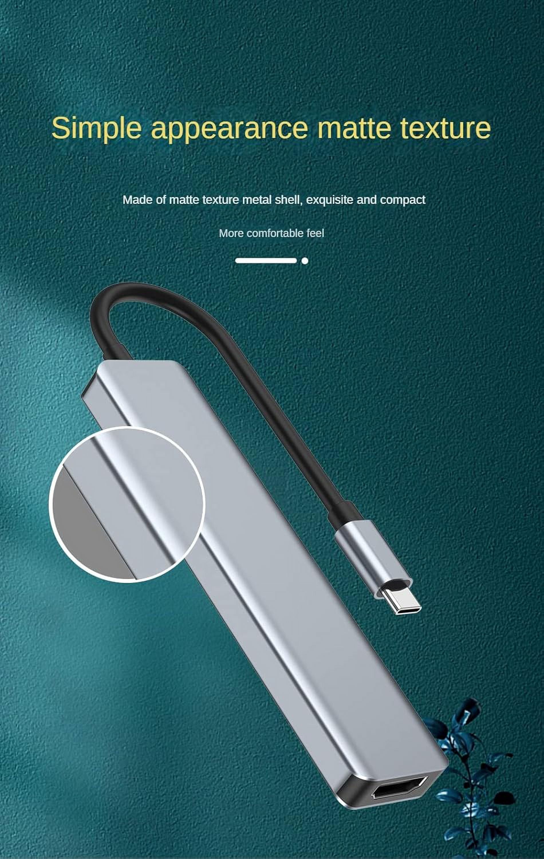 XIHAMA USB Hub OTG Type C 7 in 1 Hub 4K HDMI USB2.0 5Gbps USB3.0 Micro SD/TF Card Reader 100w PD Fast Charging Hub Hub USB Type C Support OTG Technology