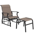 thumbnail image 2 of Outsunny Outdoor Glider Chair with Ottoman, 2-Piece Patio Glider Set with High Back, Wide Seat, Breathable Mesh for Porch, Garden, Backyard, Brown, 2 of 9