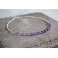 thumbnail image 3 of Amethyst 2mm Rondelle Shape Faceted Cut Beads 7 inch Silver Plated Clasp Bracelet for men, women, unisex. Link Chain Stacking Bracelet.|LINK_00249, 3 of 4