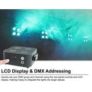 (8) Rockville MINI RF4 V2 Black DJ/Party Wash Lights+RF Remote+APP+Wireless DMX