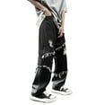 thumbnail image 2 of B91xZ Biker Jeans for Men Low Rise Boot Cut Jeans,Black L, 2 of 4
