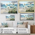 thumbnail image 4 of Designart "Oceanic Calm Beach View with Flowers I" Coastal Framed Wall Art Decor - Coastal Green Coastal Minimalism Hallway Framed Wall Art Decor, 4 of 6