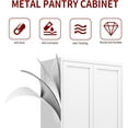thumbnail image 5 of GLZ'HOME Kitchen Pantry Cabinet,34.6" White Pantry Storage Cabinet with 2 Tier Adjustable Shelves and 2 Doors,Freestanding Cupboard,Metal Pantry Cabinets for Living Room Kitchen Assembly Required, 5 of 9