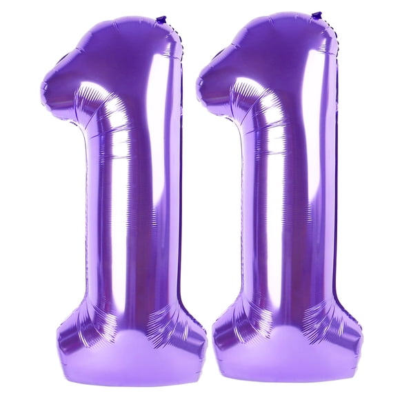 Globos numéricos Enyeopd de 40 pulgadas color morado, número 11, para cumpleaños