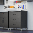 thumbnail image 4 of IKIMI 6-Piece Heavy Duty Garage Cabinet System with Workbench, Lockable Steel Storage Cabinets, Modular Tool Storage Organizer for Garage & Workshop , Black, 4 of 10