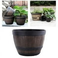 thumbnail image 2 of Rustic Resin Barrels Bucket Flower Planter Plant Pots Boxes Container Pail Backyard Planter Outdoor Indoor, 2 of 6