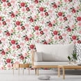 thumbnail image 5 of VEELIKE 17.7" x118.1" Vintage Peel and Stick Wallpaper Floral Self-Adhesive Removable Pink Red Rose Floral Wallpaper Vinyl Decorative Leaf Floral Contact Paper for Bedroom Walls Cabinet Nursery Shelf, 5 of 10
