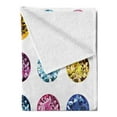 thumbnail image 2 of Diamond Soft Flannel Fleece Throw Blanket, Round Oval Gems Diamonds Emerald Supreme Sublime Worth World Design Girls Print, Cozy Plush for Indoor and Outdoor Use, 70" x 90", Multicolor, by Ambesonne, 2 of 5