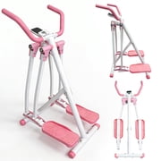 Air Walker Elliptical Machine, Foldable Mini Elliptical for Home, Low-Impact Full-Body Cardio with LCD Monitor, Compact Exercise Equipment for Home Gym