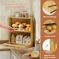 thumbnail image 4 of Corner Bread Box for Kitchen Countertop, Large Double Layer Bread Storage Container for Homemade Bread, Black Bread Holder for Kitchen Counter, Under Cabinet Organizer (Natural, Extra Large), 4 of 14