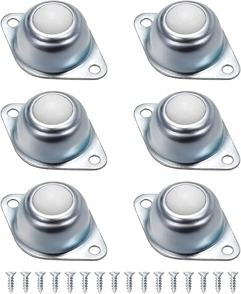 Pack of 6 Ball Transfer Units Furniture Casters Nylon Ball Transfer