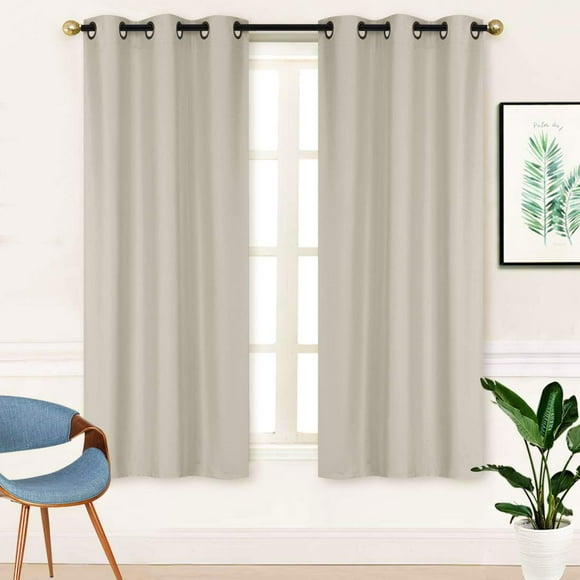 Better Home Style 2 Piece Solid Color 100% BLACKOUT Room Darkening 2 Panel Window Treatment Curtain Insulated Drapes for ANY Window with Grommets M3763 (Light Grey / Silver, 2 Panels 36"W X 63"L Each)