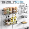 thumbnail image 7 of Shower Caddy 5 Pack, Adhesive Shower Organizer for Bathroom & Kitchen, No Drilling, Large Capacity, Rustproof SUS304 Stainless Steel Bathroom Organizer, Bathroom Accessories, Silver, 7 of 7