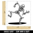 thumbnail image 2 of Happy Spooky Dancing Skeleton Bones Self-Inking Rubber Stamp Ink Stamper - Pink Ink - Small 1 Inch, 2 of 7