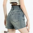 thumbnail image 4 of Women's High Waisted Denim Shorts Sexy Stretchy Jean Cargo Hot Pants Casual Summer Shorts Button Short Jeans Going Out Vacation Bottoms with Pockets, 4 of 7