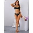 thumbnail image 5 of Unique Bargains Women's Floral Lace Lingerie 2 Piece Bra and Underwear Sets B 34 Black, 5 of 6