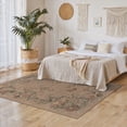 thumbnail image 4 of SUNDEREY 5'x7' Floral Easy Jute Rug,Area Rug 5x7ft Washable Bedroom Rug,Easy Jute Indoor Outdoor Carpet, Farmhouse Non Slip Khaki Floor Rug for Dining Room Office Entrance Kitchen,Butterfly&Fleur, 4 of 9