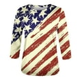 thumbnail image 5 of Yuwull 4th of July Tops for Women Patriotic Summer Shirts for Womens Independence Day Long Sleeve T Shirt for Juniors Teens Round Neck Tees White, 5 of 5