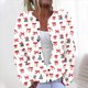 thumbnail image 1 of Cárdigan informal de punto con estampado navideño para mujer, chaqueta con botones y abrigo para mujer, 1 of 5