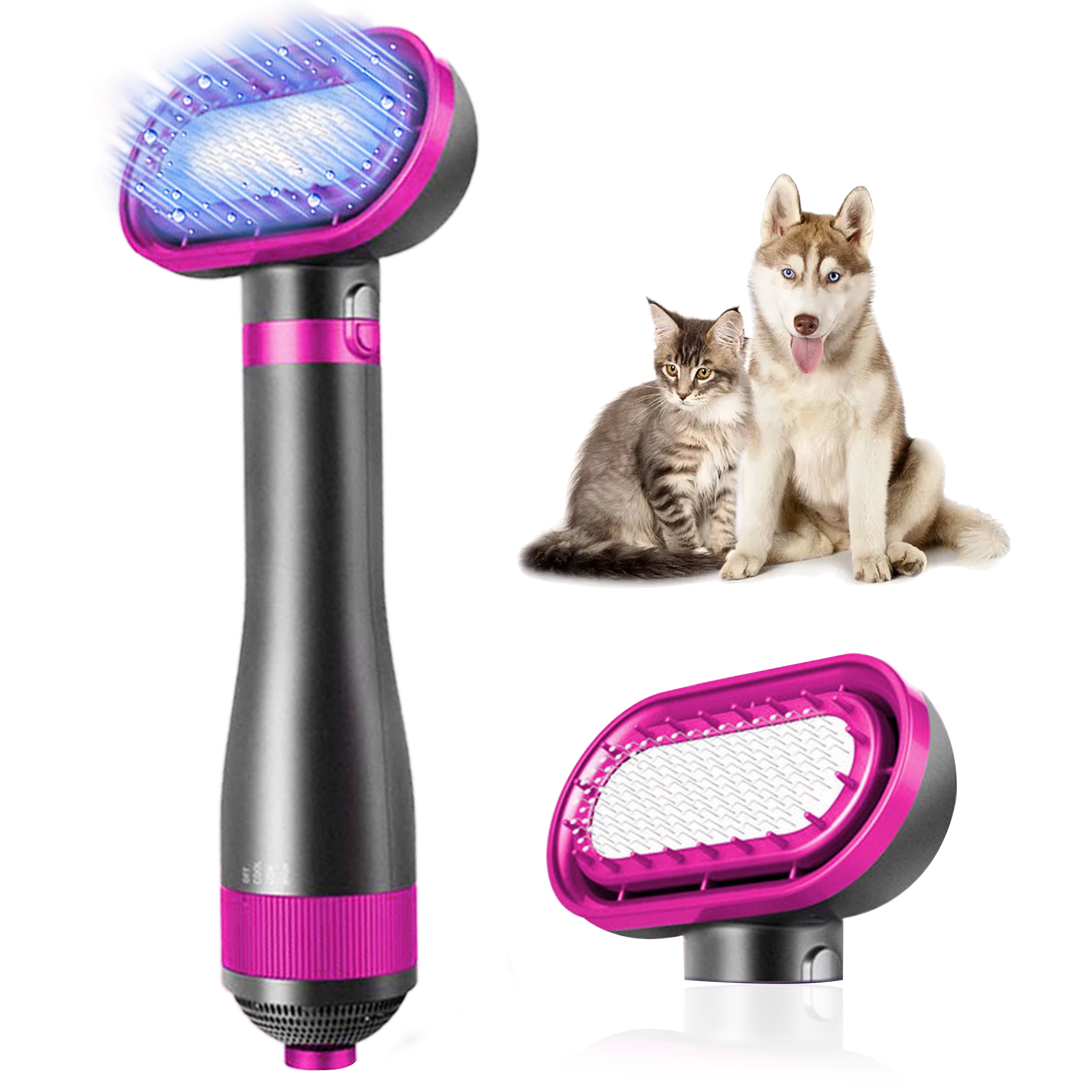 WZCPCV Upgraded Pet Blow Dryer Brush with Slicker Brush,Portable Dog